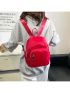 Minimalist Classic Backpack Small Zipper Pink Nylon