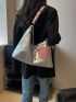 Metallic Chain Decor Hobo Bag Large Capacity Funky