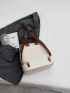 Minimalist Flap Backpack Medium Black Pu Metal Decor