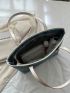 Geometric Pattern Shoulder Tote Bag Gray Double Handle For Daily