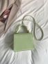 Mini Snakeskin Embossed Flap Square Bag Top Handle