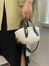 Two Tone Double Handle Novelty Bag Small