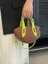 Two Tone Double Handle Novelty Bag Small
