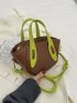 Two Tone Double Handle Novelty Bag Small