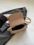 Litchi Embossed Flap Saddle Bag Top Handle