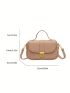 Litchi Embossed Flap Saddle Bag Top Handle