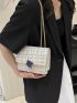 Mini Plaid Pattern Flap Square Bag Chain Strap