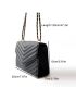 Chain Crossbody Bag Women Retro All-Match Hasp Texture Pu Shoulder Bag Fashion