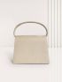 Mini Handbag Faux Pearl Decor Velvet Solid Color Square Bag With Top Handle