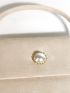 Mini Handbag Faux Pearl Decor Velvet Solid Color Square Bag With Top Handle