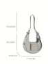 Metallic Pattern Metal Decor Hobo Bag Funky Style