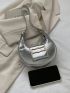 Metallic Pattern Metal Decor Hobo Bag Funky Style