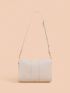 Mini Neon Pink Chain Decor Flap Square Bag Genuine Leather