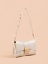 Mini Neon Pink Chain Decor Flap Square Bag Genuine Leather