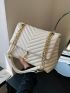 Chevron Quilted Square Bag Flap Chain