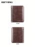 Letter Embossed Small Wallet Genuine Leather