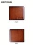 Letter Graphic Small Wallet Brown Genuine Leather With Zipper For Daily