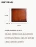 Letter Graphic Small Wallet Brown Genuine Leather With Zipper For Daily