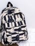 Cartoon Rabbit Pattern Classic Backpack Colorblock Fashionable