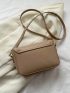 Small Square Bag Khaki Minimalist Flap For Daily