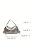 Metallic Hobo Bag Silver Funky With Zipper