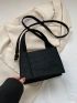 Mini Crocodile Embossed Square Bag Black Elegant