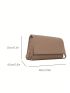 Mini Rhombus Pattern Flap Square Bag Khaki Adjustable Strap For Daily