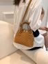Geometric Pattern Dome Bag Double Handle