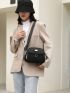 Minimalist Metal Decor Crossbody Bag Fashion Style