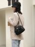Minimalist Metal Decor Crossbody Bag Fashion Style