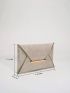 Elegant Envelope Bag Beige Metal Decor PU