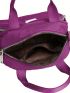 Purple Square Bag Fashionable Letter Patch Decor Zipper Nylon