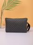 Geometric Pattern Square Bag PU Elegant Zipper