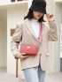 Mini Square Bag Letter Patched Fashionable Multi-Pocket Zipper Adjustable-strap