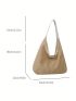 Hollow Out Straw Bag With Small Pouch Magnet Boho Polyester