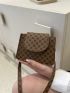 Mini Fashion Classic Retro Geometric Pattern Flap Shoulder Bag Small Square Bag