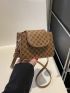 Mini Fashion Classic Retro Geometric Pattern Flap Shoulder Bag Small Square Bag
