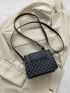 Mini Square Bag Clover Pattern Adjustable Strap PU Fashionable