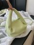 Mini Ruched Bag Litchi Embossed PU Fashionable Green
