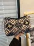 Geometric Pattern Hobo Bag Vacation Adjustable Strap Zipper