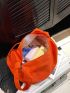 Large Capacity Waterproof Hobo Bag Orange Fashionable For Gym