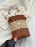 Mini Women's Straw Bucket Bag Summer Woven Shoulder Bag Purse Beach Handbag Trendy Straw Handbag Vacation