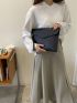 Black Envelope Bag Minimalist With Wristlet For Daily