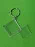 Clear Photo Frame Key Chain Acrylic Rectangle Insert Photo Picture Frame Key Ring Key Holder DIY Split