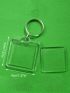 Clear Photo Frame Key Chain Acrylic Rectangle Insert Photo Picture Frame Key Ring Key Holder DIY Split