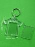 Clear Photo Frame Key Chain Acrylic Rectangle Insert Photo Picture Frame Key Ring Key Holder DIY Split