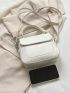 Minimalist Flap Square Bag Solid Color Top Handle