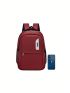 Letter Graphic Functional Backpack Metal Letter Decor