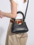 Minimalist Satchel Bag Solid Color Double Handle