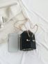 Mini Cartoon Embossed Chain Bucket Bag Drawstring Design